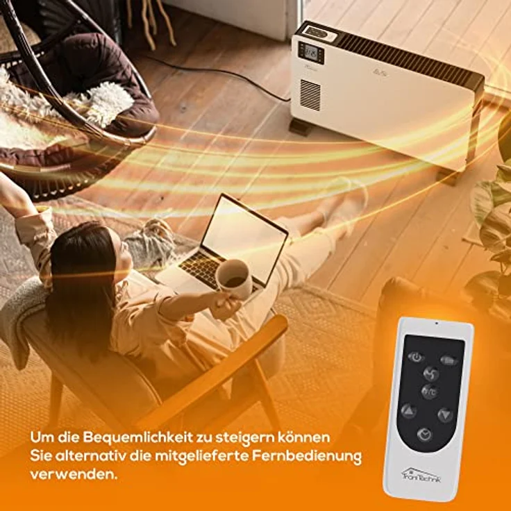 Tronitechnik TT-KH-102 Heizgerät Konvektor Radiator Heizung stufenlose Thermosteuerung (1000W / 1.300W / 2.300W), Konvektor – Bild 4