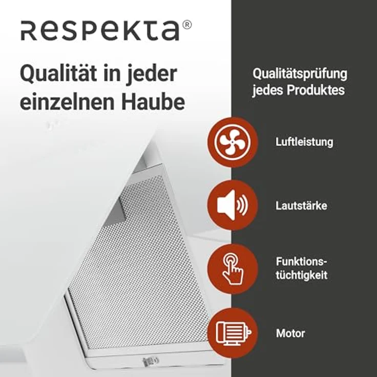 Respekta CH21060WBZ Kopffreihaube, Wandmontage, weiß – Bild 10