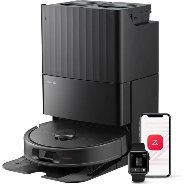 Roborock Saugroboter QV 35S, Upgrade von Qrevo Plus, 10.000 Pa Saugkraft, Wischfunktion, Anti-Tangle-Bürsten, multifunktionale Dockingstation mit Selbstreinigung, intelligente Hindernisvermeidung