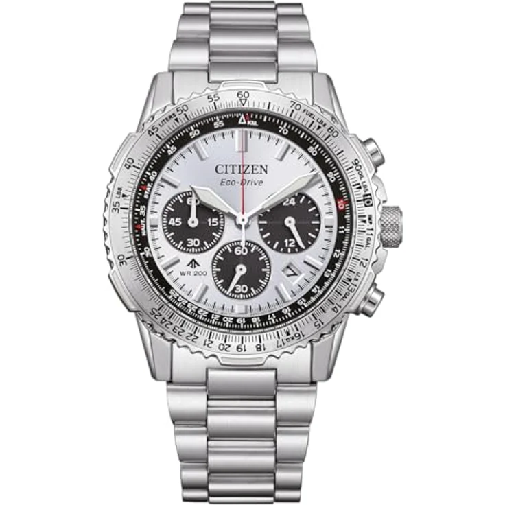 CITIZEN Watch CA4660-61A, Chronograph-Uhr mit Solarenergie und Stoppuhr, Silber – Bild 1