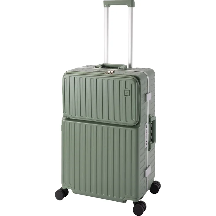 Travelhouse Hartschalen-Trolley Roma, 4 Rollen, mit USB und Getränkehalter Aluminium-Rahmen & Polycarbonat Hartschale, Schwarz