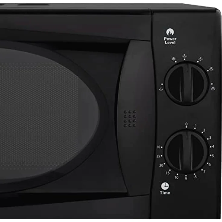 H.Koenig VIO6B Kompakte Mikrowelle, 20 l, Schwarz, leistungsstark 700 W, Drehteller 24,5 cm, Multifunktional, 5 Heizstufen und Auftaufunktion, Timer bis 30 Minuten, schnell, Arbeitsplatte – Bild 5