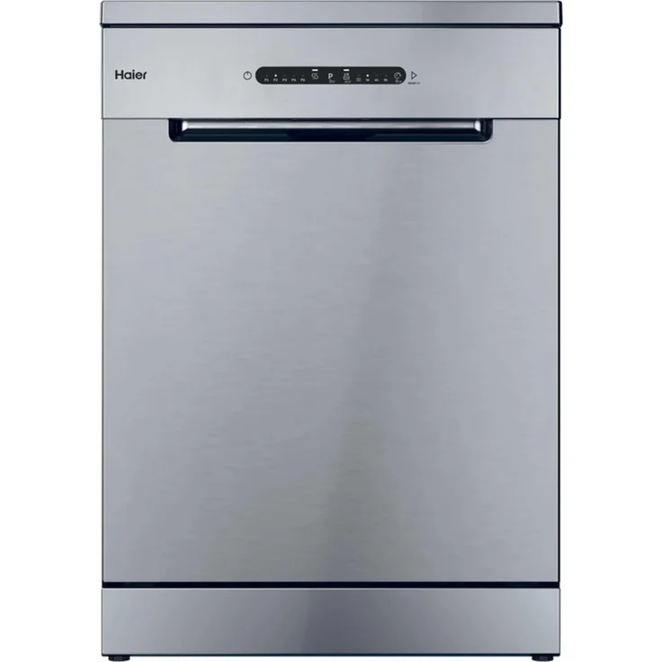 Haier XF 4C4E1S-84, Freistehender Geschirrspüler, Edelstahl, 14 Maßgedecke, leiser Inverter-Motor, 44 dB, 5 Programme, Eco-Trocknung