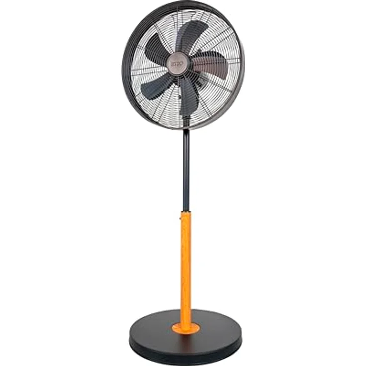 Unold 86725 Standventilator Black Steel, 50 W, 3-stufige Geschwindigkeitsregelung, verstellbarer Neigungswinkel, zuschaltbare Oszillation, Durchmesser ca. 44 cm, schwarz – Bild 1