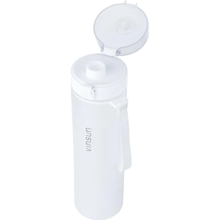 VINSUN Trinkflasche 1L weiß - auslaufsicher, Kohlensäure geeignet, BPA frei, Tritan, Einhandbedienung - Leichte Wasser Flasche für Sport, Schule, Uni, Fahrrad – Bild 4
