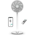Duux Whisper Flex 2, Smart Ventilator mit flüsterleiser 13 dB, Nachtmodus, Timer, höhenverstellbar (54–92 cm), energieeffizient ab 2W, App & Fernbedienung, Weiß