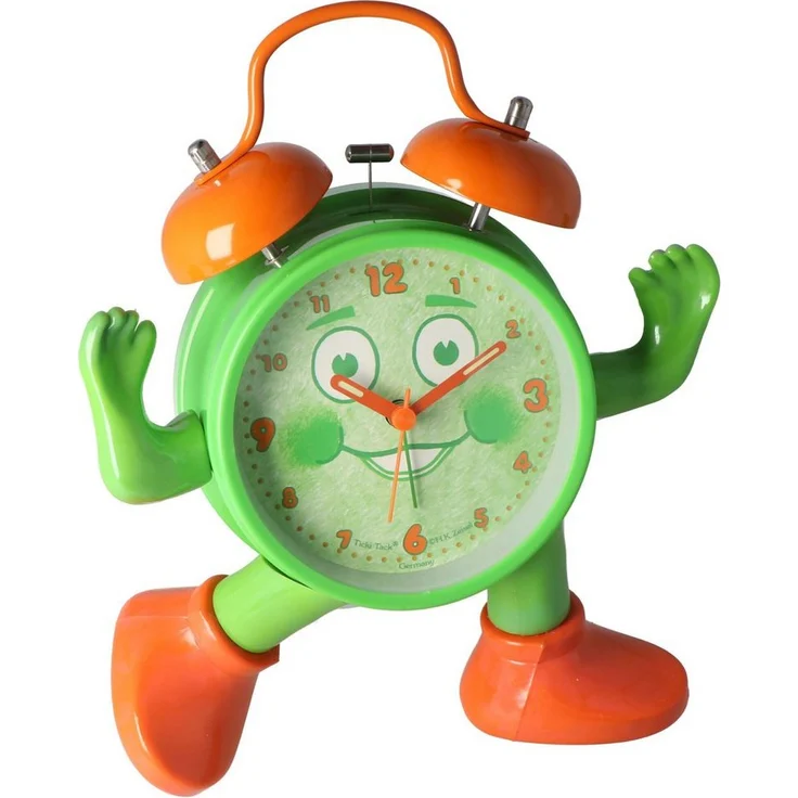 technoline Ticki Tack Kinderwecker ABC, spielerisch die Uhrzeit lernen, grün, mit beweglichen Armen und Beinen, inkl. Alkaline Batterie