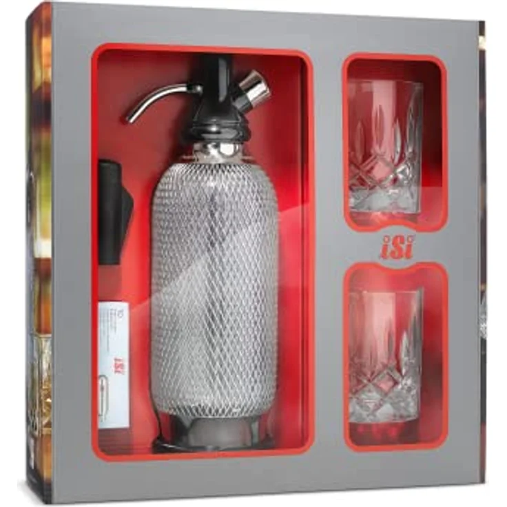 ISI Sodamaker Classic Set, Wassersprudler in Silber mit hochwertigem Design – Bild 1