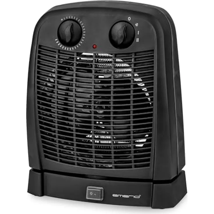 Emerio Heizlüfter FH-111910.2, 2000W mit 2 Heizstufen, einstellbarem Thermostat, oszillierend, Kippschutz und Ventilationsfunktion für Räume bis 20 m², IP21