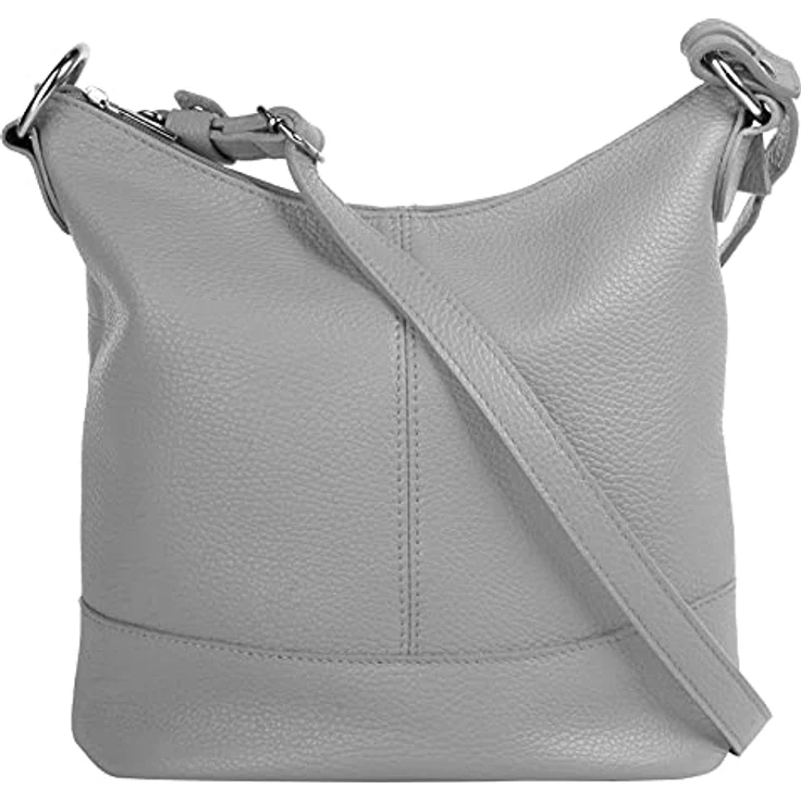Cluty Umhängetasche, echt Leder, Made in Italy, 1 Hauptfach, verstellbarer Schultergurt, Höhe 26 cm, Breite 24 cm, Tiefe 14 cm – Bild 1