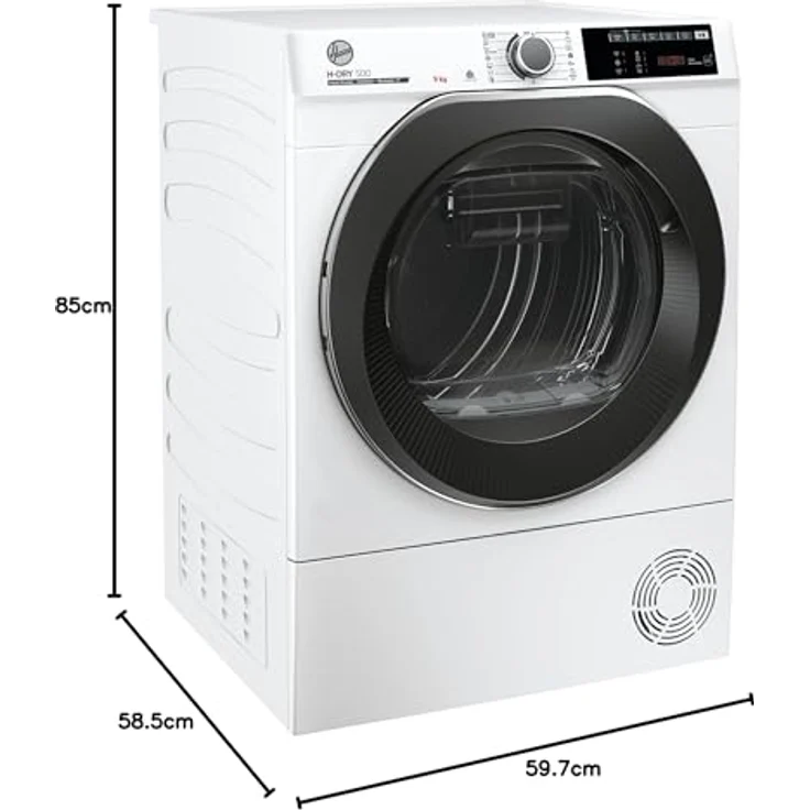Hoover H-DRY 500 Wärmepumpentrockner 9 kg, hOn-App Connected, AquaVision, Edelstahltrommel, dunkelgraue Tür, weiß – Bild 8