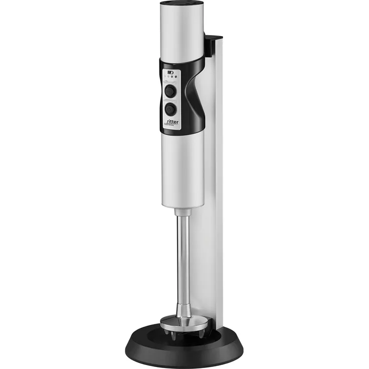 Ritter stilo 7 Plus Akku-Stabmixer, 15 Watt, kabellos, inkl. 4 Aufsätzen, Aluminium, edelstahl