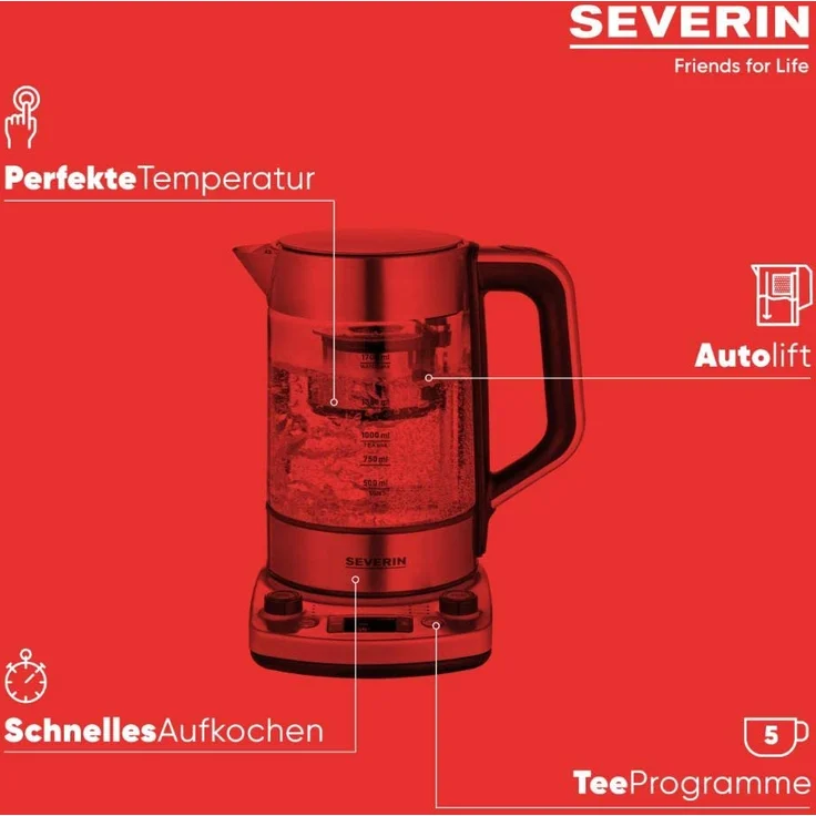 Severin WK 3422 Tee- & Wasserkocher Teemaschine, 1,7 l – Bild 5