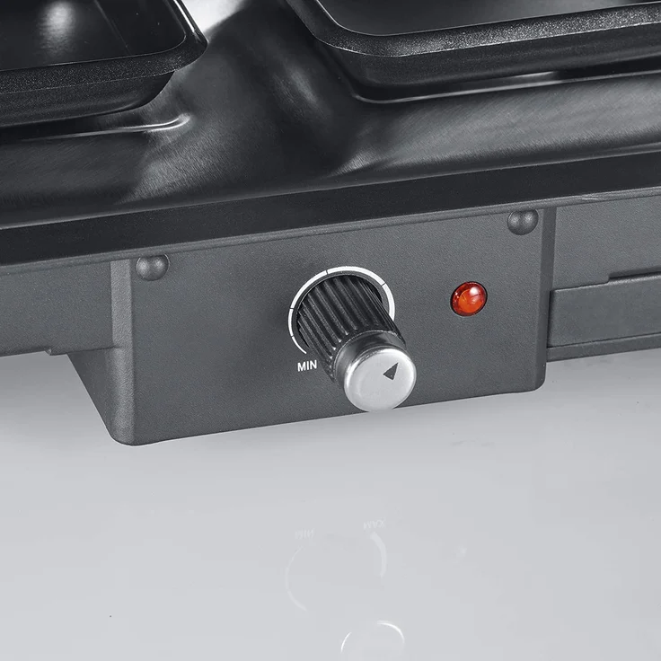Severin RG 2373 Raclette-Grill mit Naturgrillstein und Grillplatte, Raclette mit antihaftbeschichteter Grillplatte, Tischgrill für 8 Personen, max. 1.700 W, edelstahl, schwarz – Bild 7