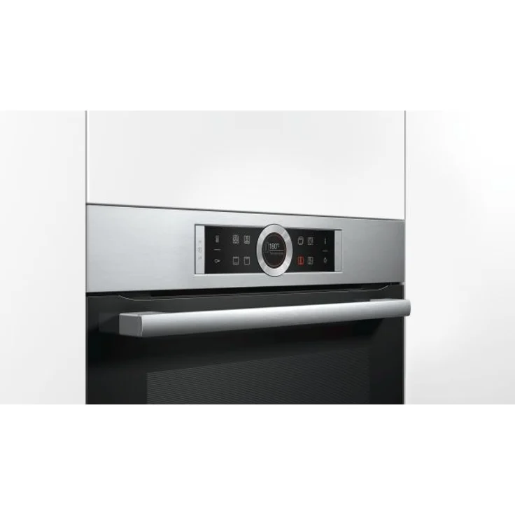 Bosch HBG632TS1Einbaubackofen, Energieeffizienzklasse A, Einbaugerät, elektrisch, Volumen 71 l, Breite 59,5 cm, 4D Heißluft, TFT-Display, SoftOpen + SoftClose, 3-fach voll ausziehbare Teleskopschienen, edelstahl – Bild 5