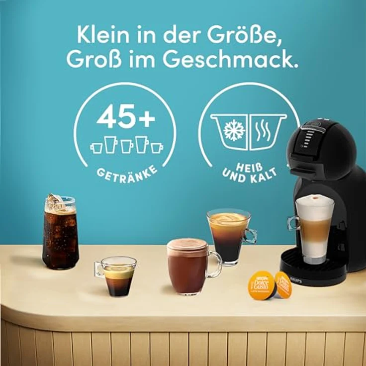 KRUPS NESCAFÉ Dolce Gusto Mini Me 2, Kaffeekapselmaschine mit einstellbarer Temperatur und Menge, über 45 Getränke, kompakt und stylisch, Schwarz, KP1438F0.26 – Bild 3