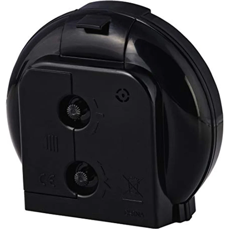 Hama analoger Wecker "Classic", batteriebetriebene Uhr ohne Ticken mit fluoreszierenden Zeigern und Hintergrundlicht, schwarz, 12,5 x 6,5 x 17 cm – Bild 2