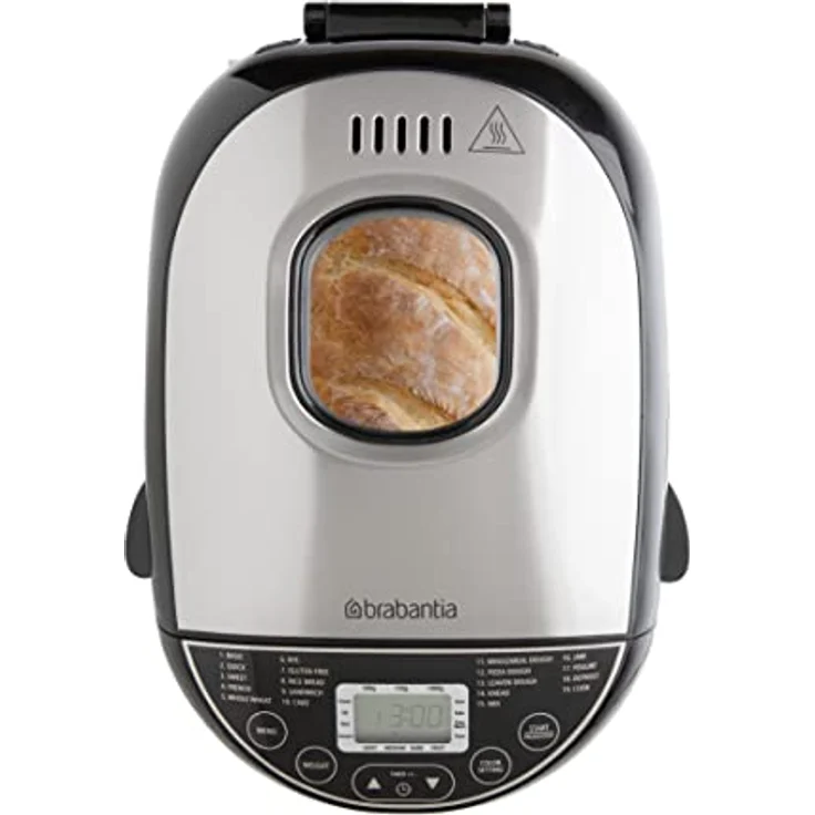 Brabantia BBEK1114 Brotbackautomat, 19 Programme, Edelstahl, mit Warmhaltefunktion und 15-Stunden-Auslösetimer – Bild 7