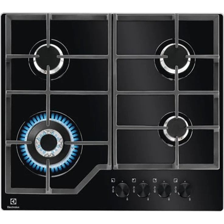 Electrolux Gaskochfeld Gas on Glass 60 cm schwarz mit Sicurgas-Sicherheit – Bild 1