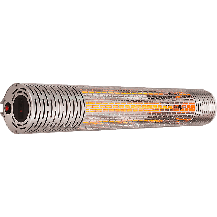 SONNENKÖNIG Mars 20020262, Carbon-Heizstrahler mit 2000 Watt, für Wand- und Deckenmontage, IP65, silber, mit Fernbedienung und 9-Stunden-Timer