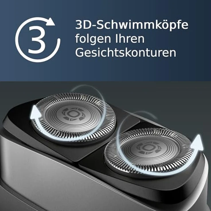 Philips PQ888/06, Mini Rasierer, elektrischer Nass- und Trockenrasierer mit ComfortCut-Klingensystem, 3D-Schwimmköpfen und leistungsstarkem Akku – Bild 4