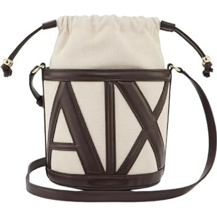 Armani Exchange Marisol Mini Bag, Umhängetasche aus 100% Leder, 17 cm, beige – Bild 1