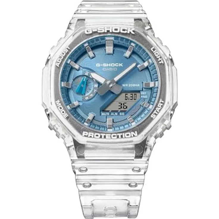 CASIO G-SHOCK Chronograph GA-2100BM-7A2ER, digitale Quarzuhr für Herren, bis 20 bar wasserdicht, mit robustem Resinarmband, in Weiß – Bild 2