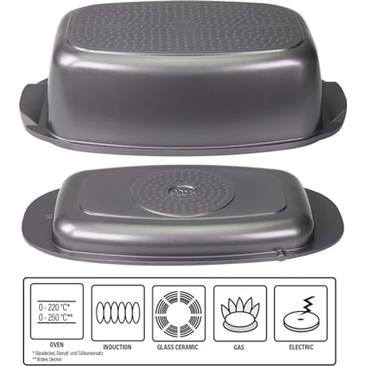 STONELINE Bräter Stoneline, Aluminiumguss (5-tlg), Bräter- & Back-Set, Antihaftbeschichtung, Induktion – Bild 2