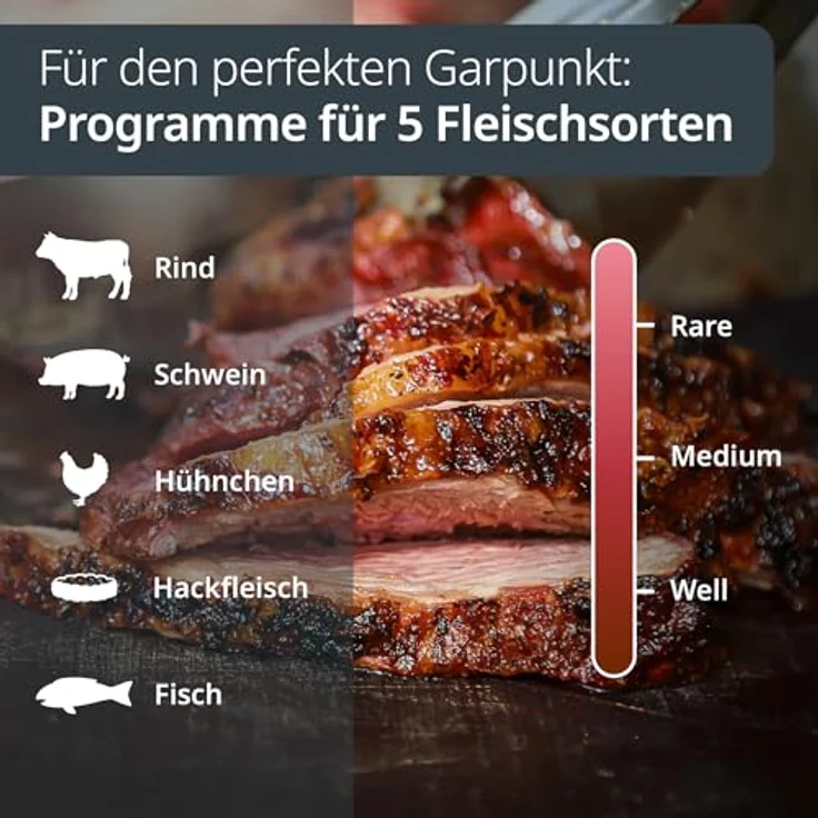 ADE Bratenthermometer, digitales Fleischthermometer mit 2 Messfühlern, bis 250 °C, inkl. Batterien und Schutzkappen – Bild 2