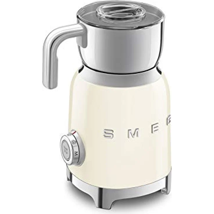 Smeg MFF01CREU Milchaufschäumer, 500W, 600ml warme & 250ml kalte Milch, creme – Bild 4