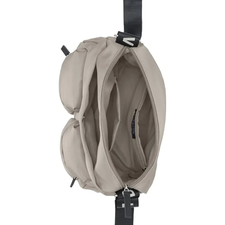Elbsand Umhängetasche, modische Schultertasche mit verstellbarem Schulterriemen, vegan, schwarz – Bild 6