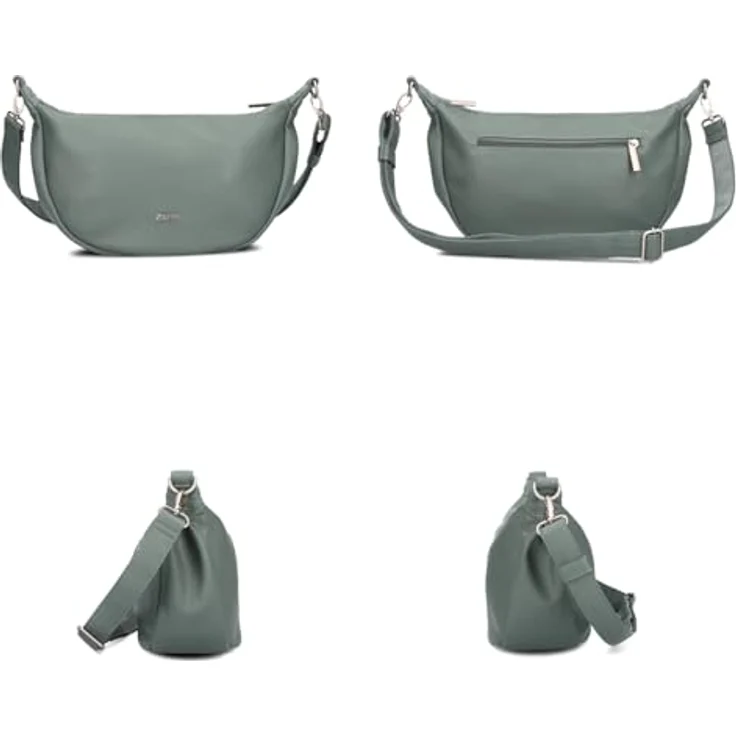 Zwei Umhängetasche M70 Half-Moon Bag, grün, mit sanft geschwungenen Linien – Bild 3