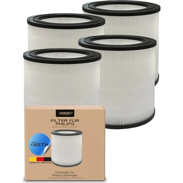 Comedes Ersatzfilter 4er Set für Philips AC0650/AC0651/10, HEPA-Filter und Vorfilter für optimale Luftreinigung – Bild 1