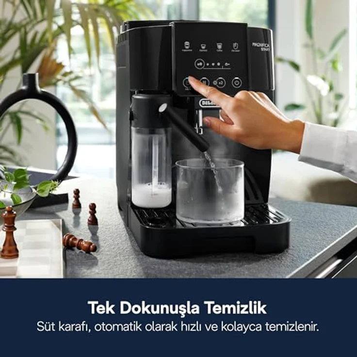 De'Longhi Kaffeevollautomat Magnifica Start Milk - ECAM 223.61.GB, kompakt, mit LatteCrema-Hot-Milchsystem und 13-stufigem Kegelmahlwerk, schwarz – Bild 6