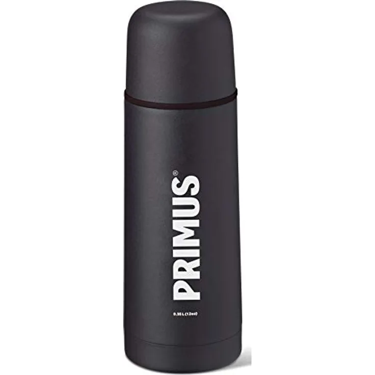 Primus P 741036 Vakuumflasche, 0,35 l, schwarzer kombinierter Deckel - Hochwertige Camping Trinkflasche