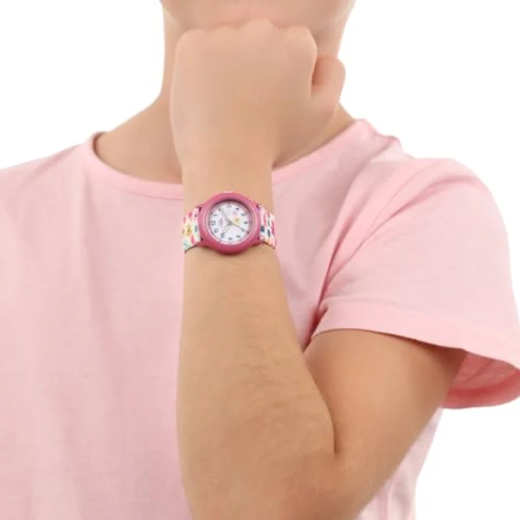 Prinzessin Lillifee Armbanduhr für Mädchen, rosa Analog Quarzuhr mit Textilarmband, 3 bar wasserdicht, inkl. Geschenkbox, 2037724 – Bild 2