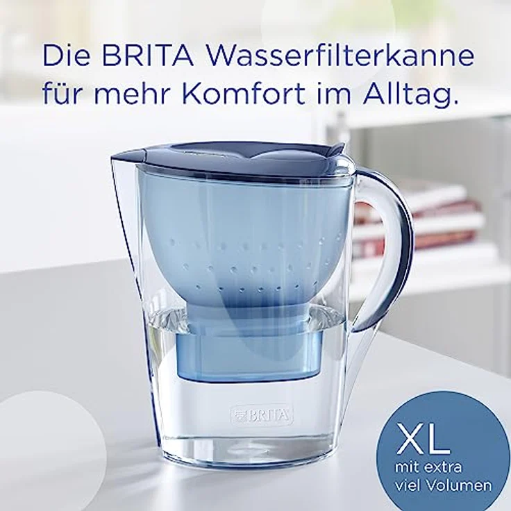 BRITA Wasserfilter-Kanne Marella XL blau (3,5l) inkl. 1x MAXTRA PRO All-in-1 Kartusche – Filter zur Reduzierung von Kalk, Chlor, Blei, Kupfer & geschmacksstörenden Stoffen im Wasser – Bild 2