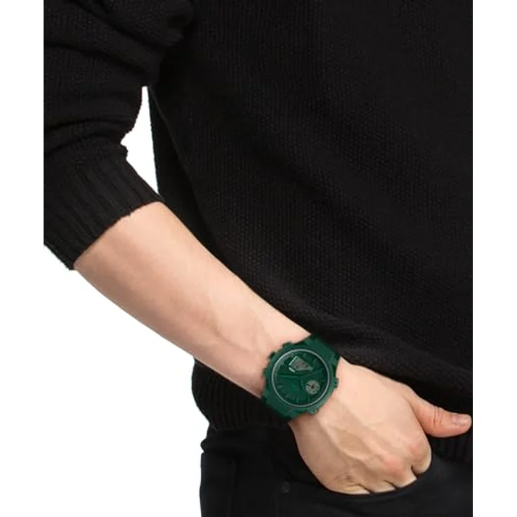 Lacoste Chronograph LC33 2011449, Quarzuhr mit analoge und digitale Anzeige, dunkelgrün, Silikonarmband, wasserdicht bis 10 bar, mit Multifunktionsalarm und Stoppfunktion – Bild 5