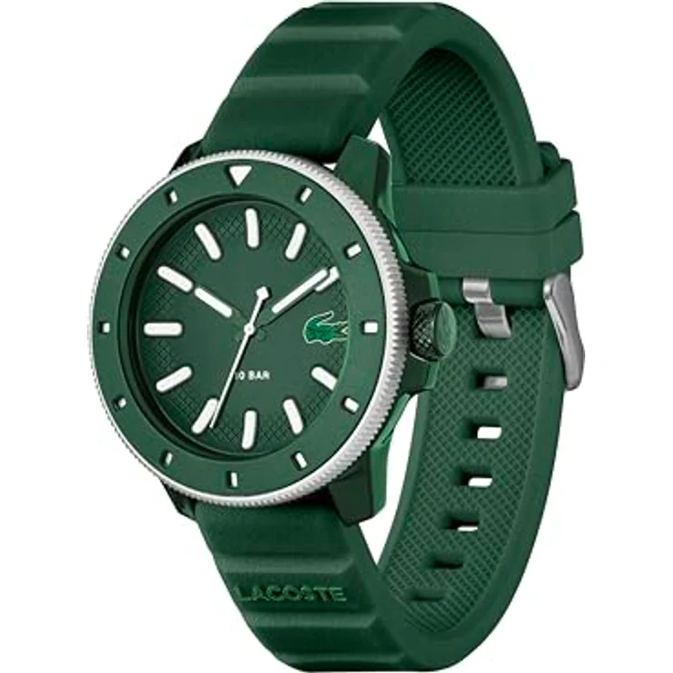 Lacoste Lacoste.12.12 Scuba, Herren Uhr mit DREI-Zeiger-Quarzwerk, grünes Silikonarmband, 10 ATM wasserdicht, grüne Ziffernblatt – Bild 3