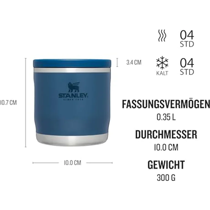 Stanley 1913 Adventure To-Go Food Jar, doppelwandige vakuumisolierte Lunchbox, 0,35 l, blau – Bild 2