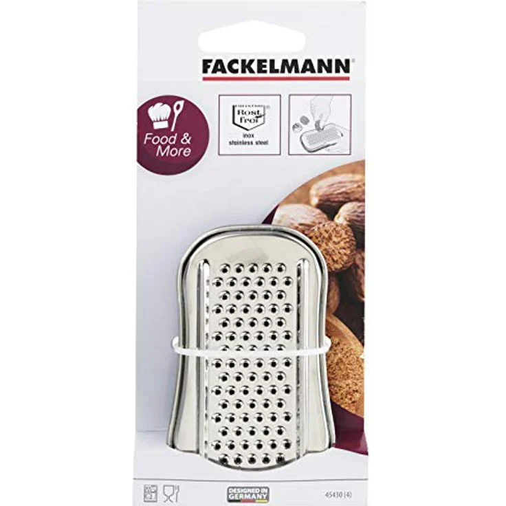 FACKELMANN Basic 9x5cm m.Deckel Muskatreibe mit Deckel, Edelstahl, Grau Silber, 17 x 7.9 x 2 cm – Bild 6