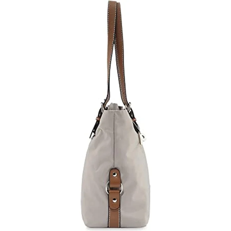 Picard Sonja Shopper, edel schimmernde Nylon Handtasche in Nude, A4-freundliches Hauptfach mit Reißverschluss und Handyfach – Bild 4