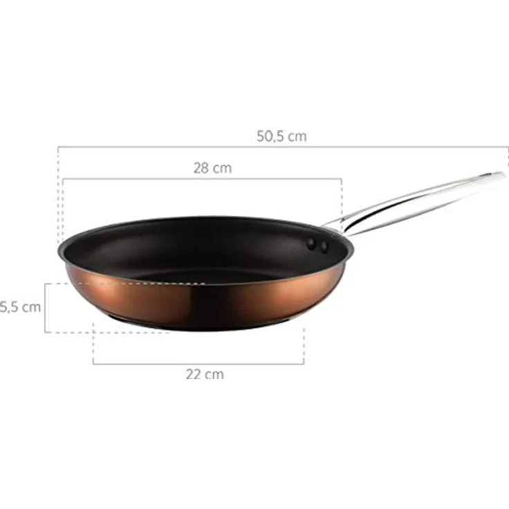 MÄSER Asterion Topfset in modernem kupferfarbenem Design, 4 Töpfe, 1 antihaftbeschichtete Pfanne und 3 Glasdeckel im Set, für alle Herdarten inkl. Induktion, Edelstahl, Glas, Kupfer – Bild 4