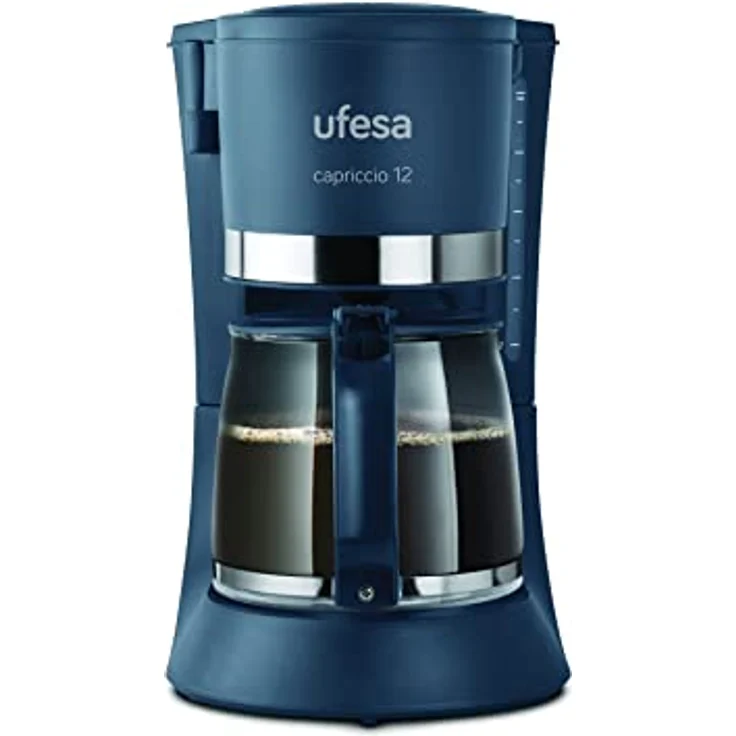 Ufesa CG7124 Capriccio 12 Kaffeemaschine, amerikanischer Filter, 12 Tassen, 1,2 l, 680 W, Permanentfilter, wiederverwendbar, Heizplatte, Antihaft-Beschichtung, Tropfsystem, automat Blau – Bild 2
