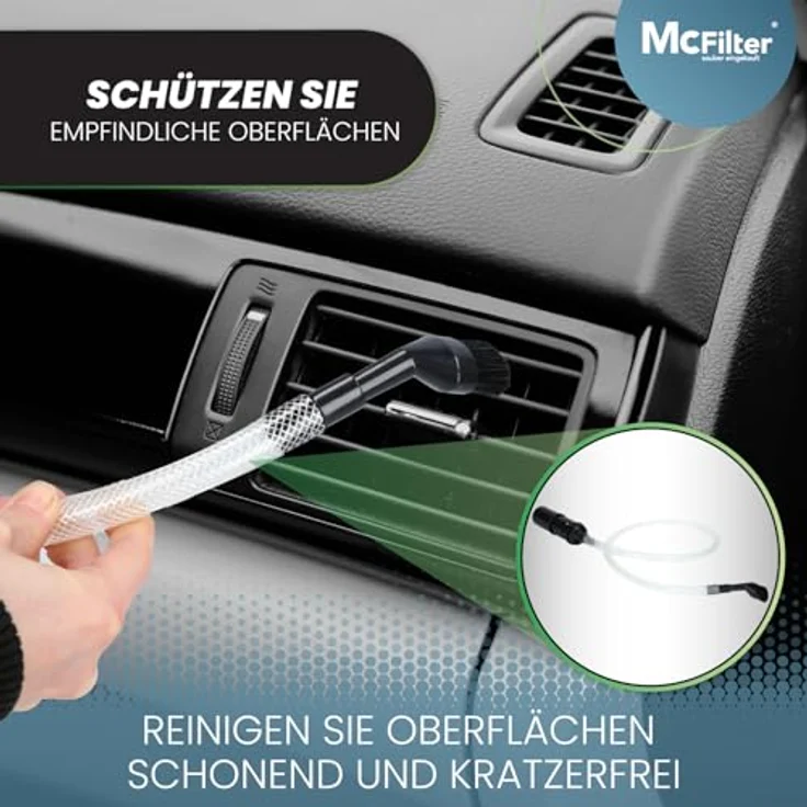 McFilter Universal Staubsaugerdüsen-Set 8-teilig, Ø 32/35 mm, mit Fugendüse, Staub- und Möbelpinsel, Schlauchverlängerung für gründliche Detailreinigung von Hobby, Computer, Auto und Modellbau – Bild 4