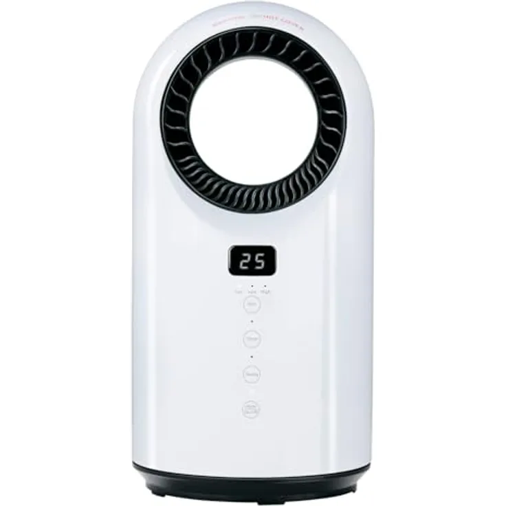 Alpina Elektrischer Heizlüfter und Ventilator 1500W – Keramik Heizkörper mit Timer und Fernbedienung – Oszillierender Heizstrahler mit Kühl- und Heizfunktion – 18 x 18 x 37 cm, Weiß