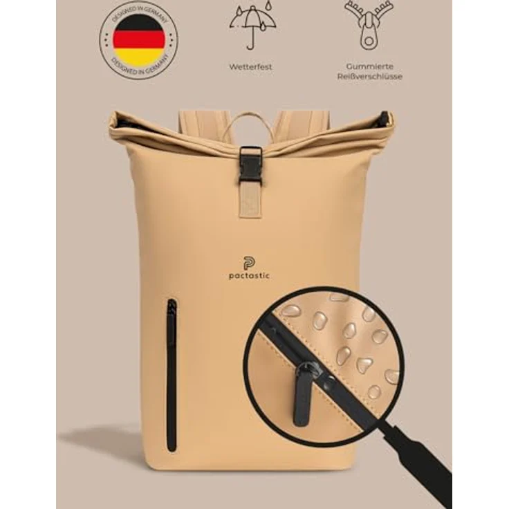 Pactastic Urban Collection Rucksack 45 cm Laptopfach beige – Bild 5