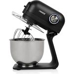 Princess Küchenmaschine 220137 – Aluminium-Druckguss-Gehäuse – 1200 W – 5-L-Edelstahlbehälter – 5 Geschwindigkeitsstufen und Pulsfunktion, Matt Schwarz