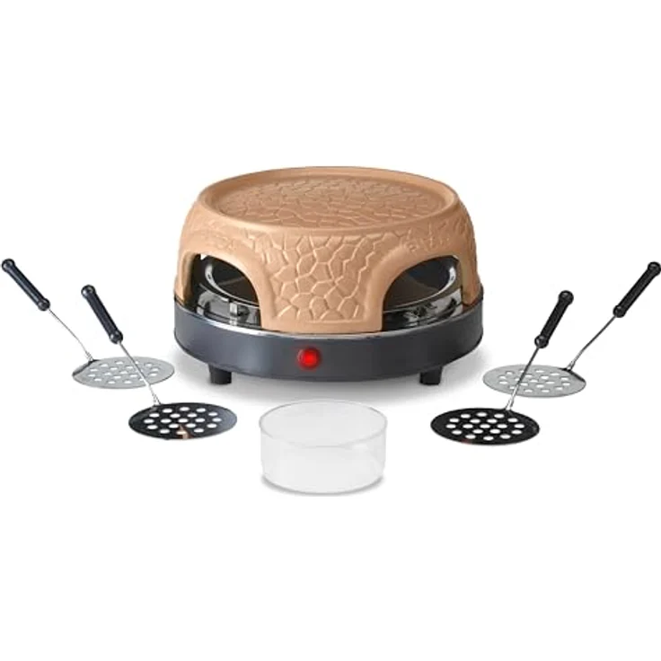 Gastronoma Pizzaofen – Pizzaofen mit Terrakottakuppel für 4 Personen – Pizzadom - 800 Watt - Zubereitung in 5-7 Minuten - mit Zubehör - Flachkuppel – Bild 4