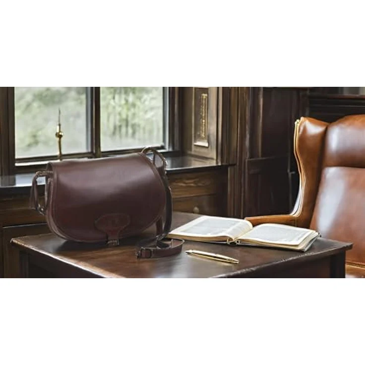 Mika BONNY Schultertasche, elegante Damentasche aus Sattelleder, braun – Bild 5